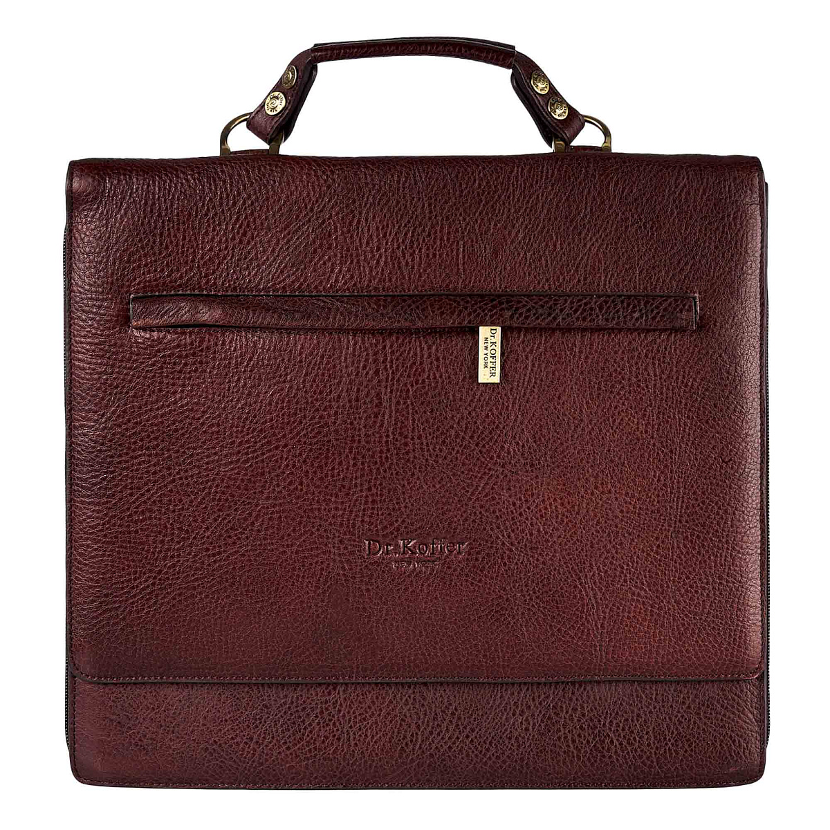 Деловая сумка Dr.Koffer из натуральной кожи темно-коричневая