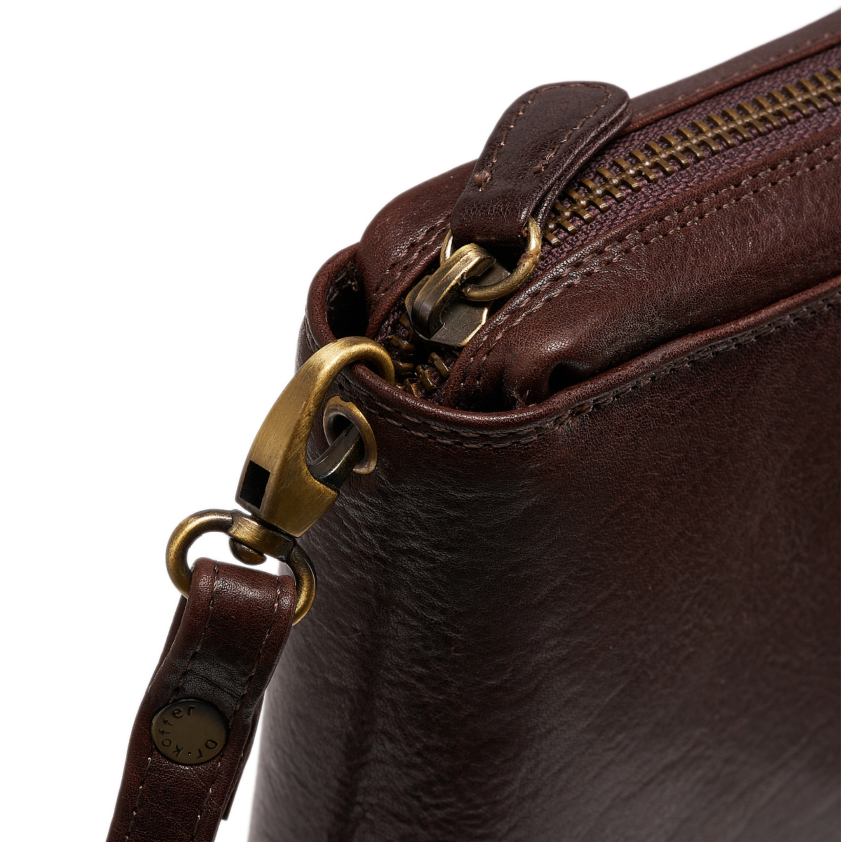 Сумка барсетка из натуральной кожи Dr. Koffer коричневая