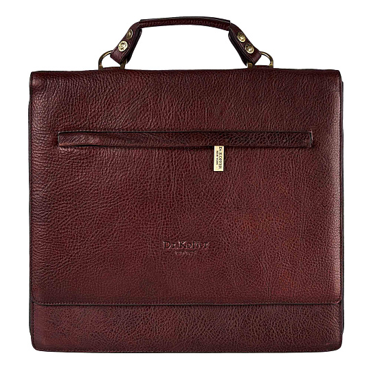 Деловая сумка Dr.Koffer из натуральной кожи темно-коричневая