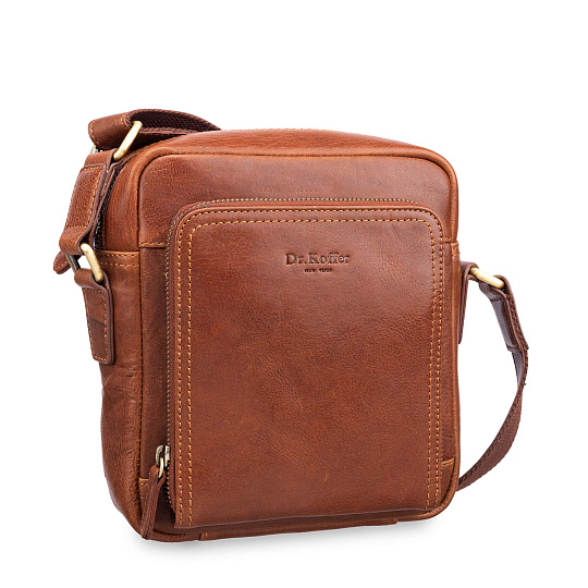 Сумка через плечо Dr.Koffer из натуральной кожи коричневая