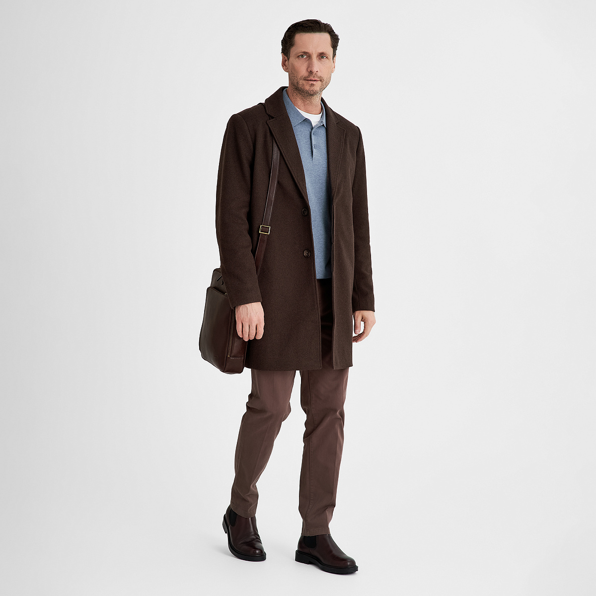 Сумка через плечо Dr.Koffer из натуральной кожи коричневая