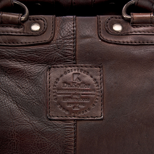 Сумка дорожная Dr.Koffer из натуральной кожи коричневая