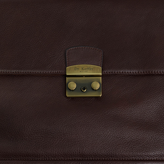 Портфель Dr.Koffer из натуральной кожи темно-коричневый