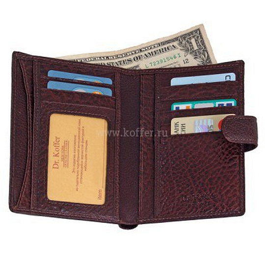 Портмоне Dr.Koffer из натуральной кожи коричневое