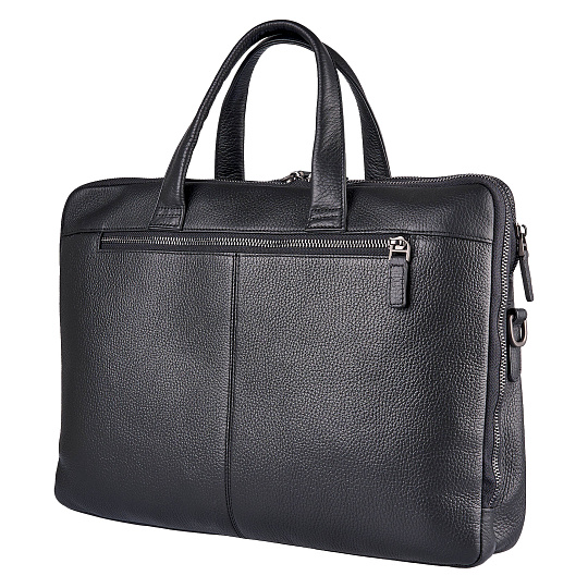 Деловая сумка Dr.Koffer из натуральной кожи черная
