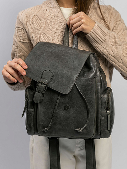 Рюкзак Dr.Koffer из натуральной кожи серый