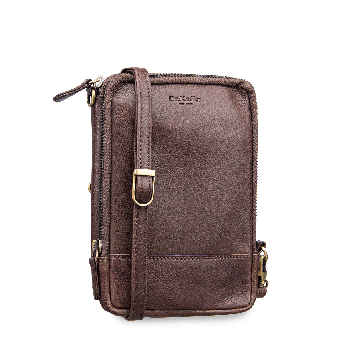 Сумка через плечо Dr.Koffer из натуральной кожи коричневая