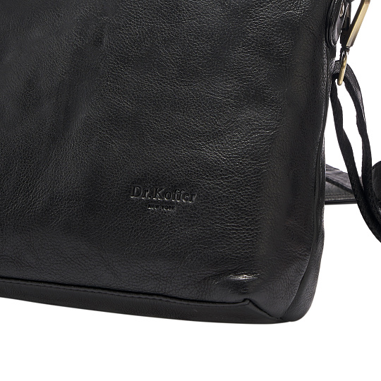 Деловая сумка Dr.Koffer из натуральной кожи черная