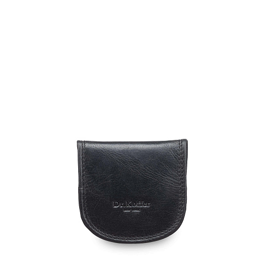 Монетница Dr.Koffer из натуральной кожи чёрная