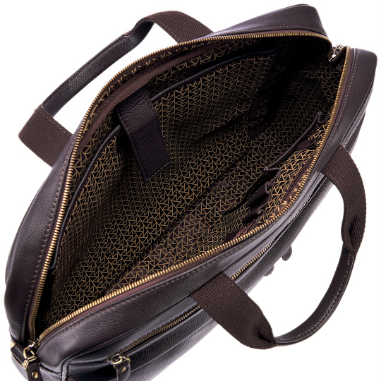 Деловая сумка Dr.Koffer из натуральной кожи темно-коричневая