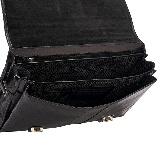 Портфель Dr.Koffer из натуральной кожи черный