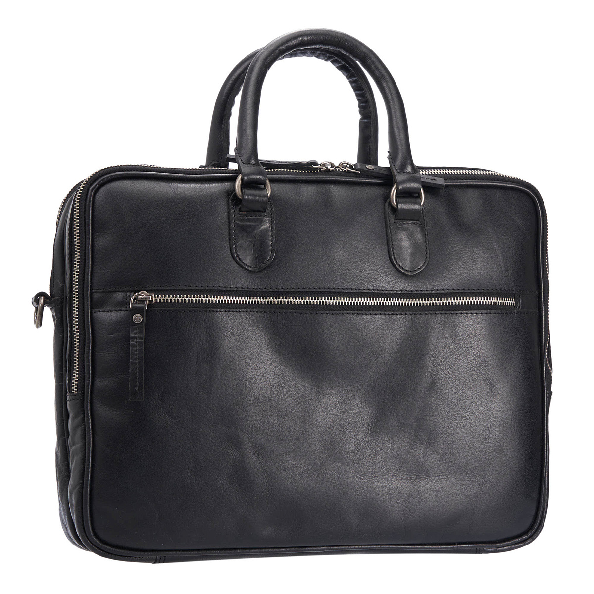 Деловая сумка Dr.Koffer из натуральной кожи черная