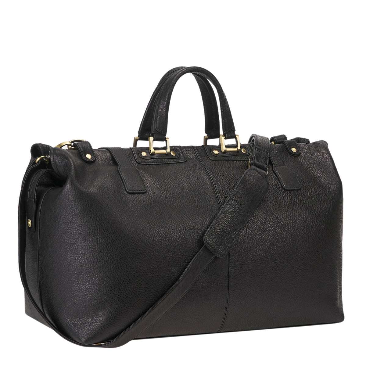 Сумка дорожная Dr.Koffer из натуральной кожи черная