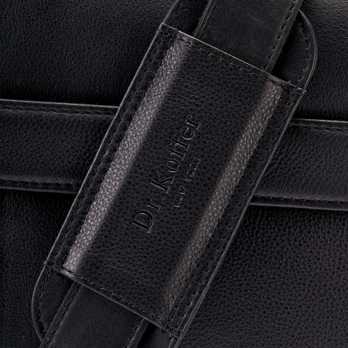 Деловая сумка Dr.Koffer из натуральной кожи черная