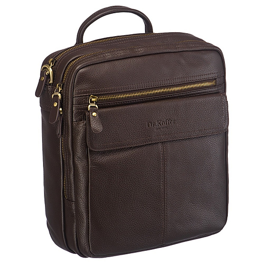 Сумка через плечо Dr.Koffer из натуральной кожи коричневая