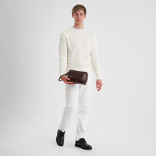 Сумка барсетка из натуральной кожи Dr. Koffer коричневая