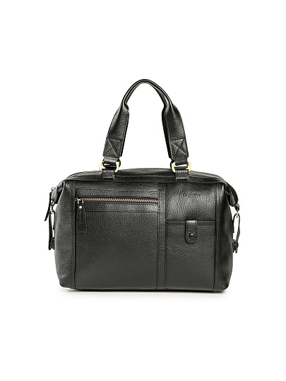 Дорожная сумка Dr. Koffer из натуральной кожи черная