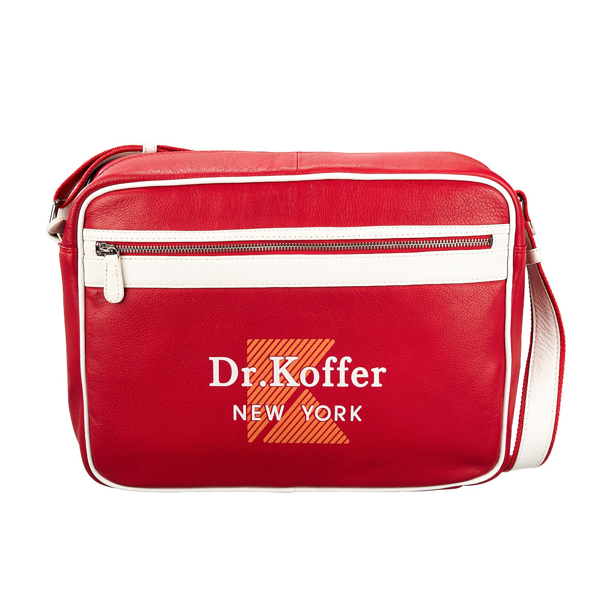 Сумка через плечо Dr.Koffer из натуральной кожи красная