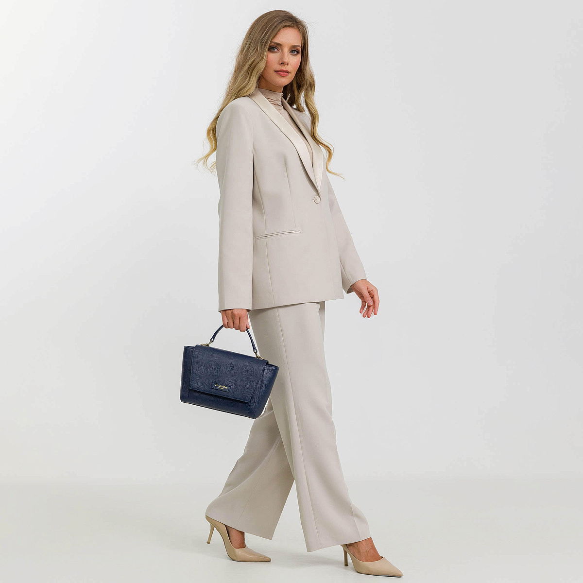 Женская сумка  Dr. Koffer из натуральной кожи синяя