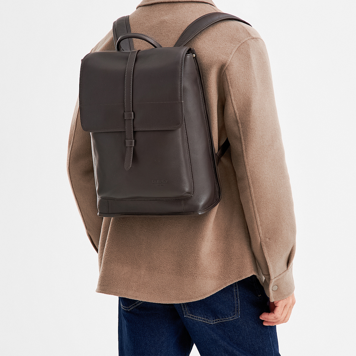 Рюкзак Dr.Koffer из натуральной кожи темно-коричневый