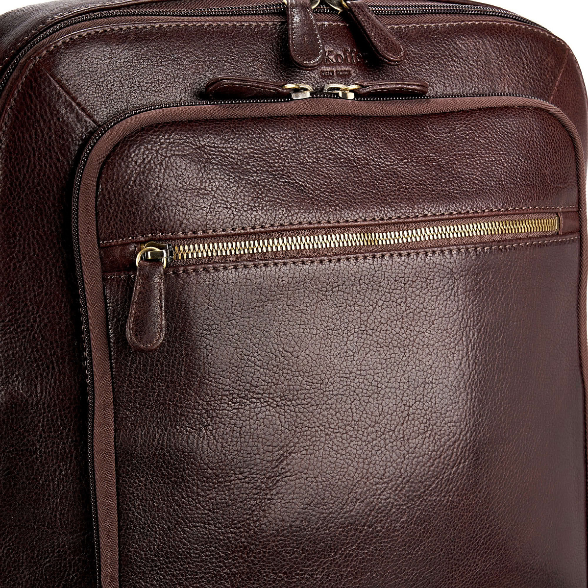 Рюкзак Dr.Koffer из натуральной кожи темно-коричневый