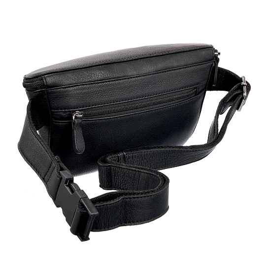 Сумка на пояс Dr. Koffer из натуральной кожи черная