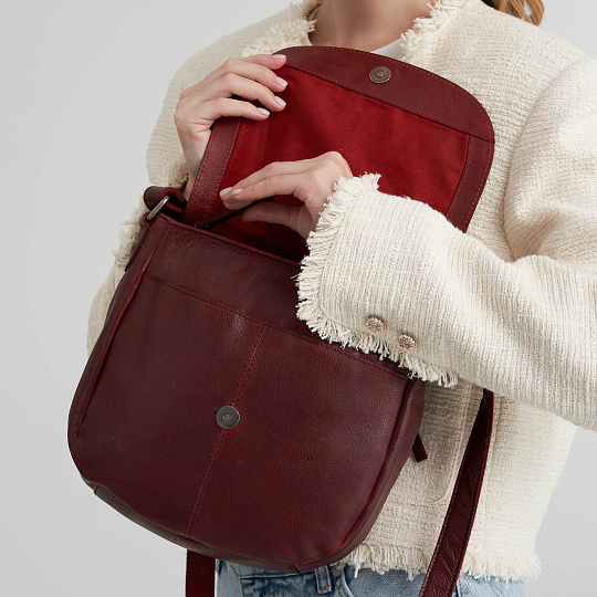 Женская сумка Dr. Koffer из натуральной кожи бордовая