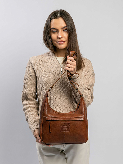 Женская сумка Dr.Koffer из натуральной кожи коричневая