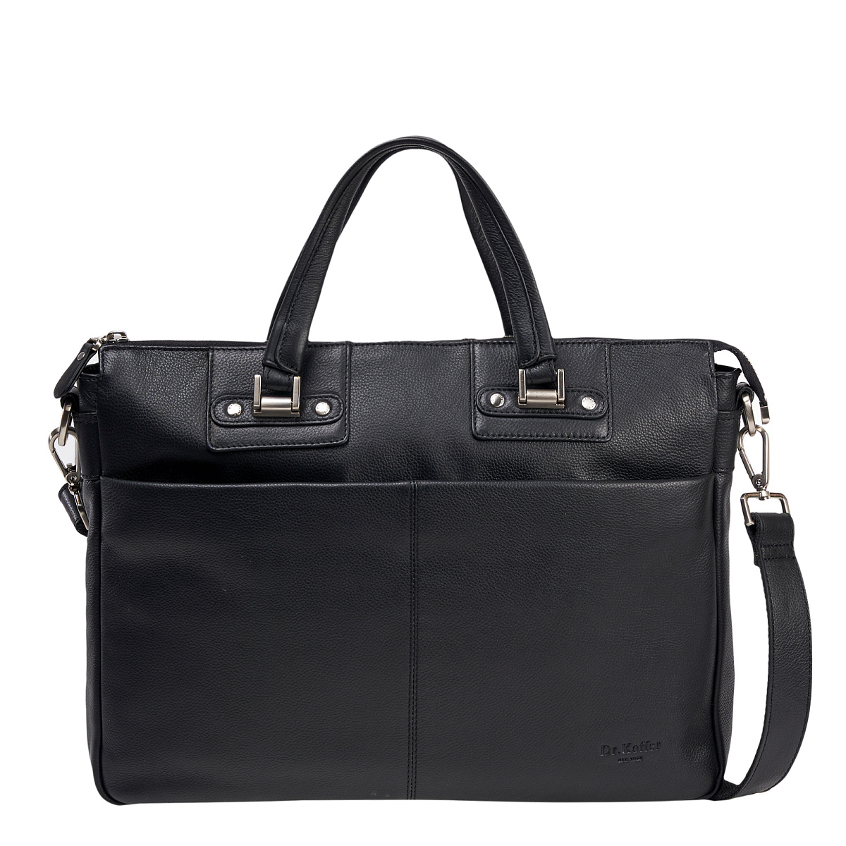Деловая сумка Dr.Koffer из натуральной кожи черная
