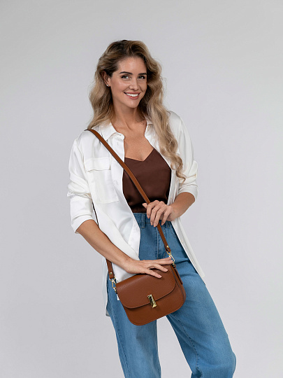 Женская сумка Dr.Koffer из натуральной кожи коричневая