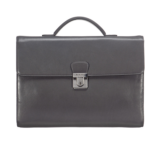 Портфель Dr.Koffer из натуральной кожи серый
