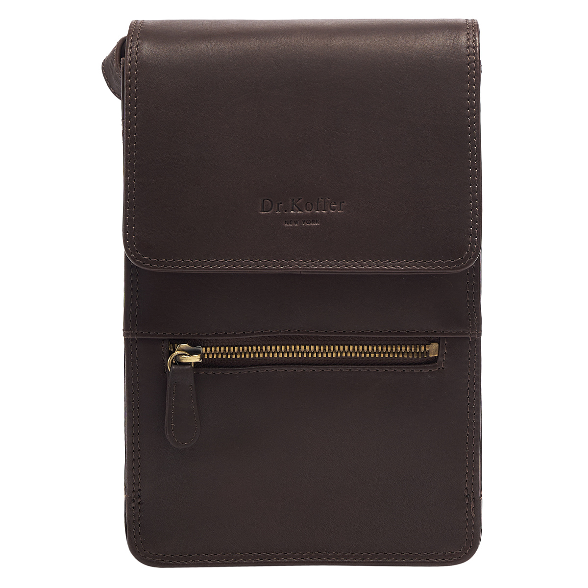 Сумка через плечо Dr.Koffer из натуральной кожи коричневая