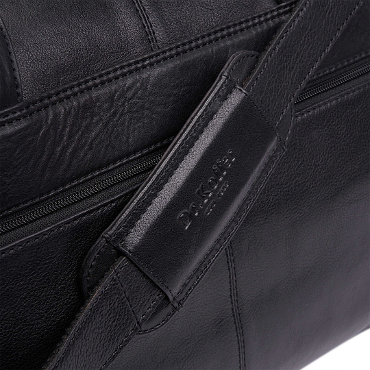 Сумка дорожная Dr.Koffer из натуральной кожи черная