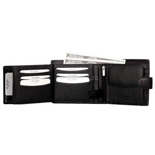Кошелек Dr.Koffer из натуральной кожи черный
