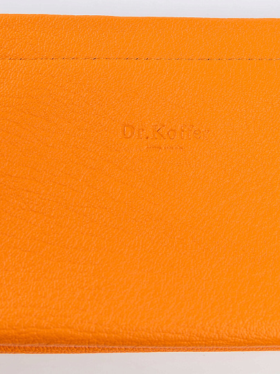 Косметичка Dr.Koffer из натуральной кожи оранжевая