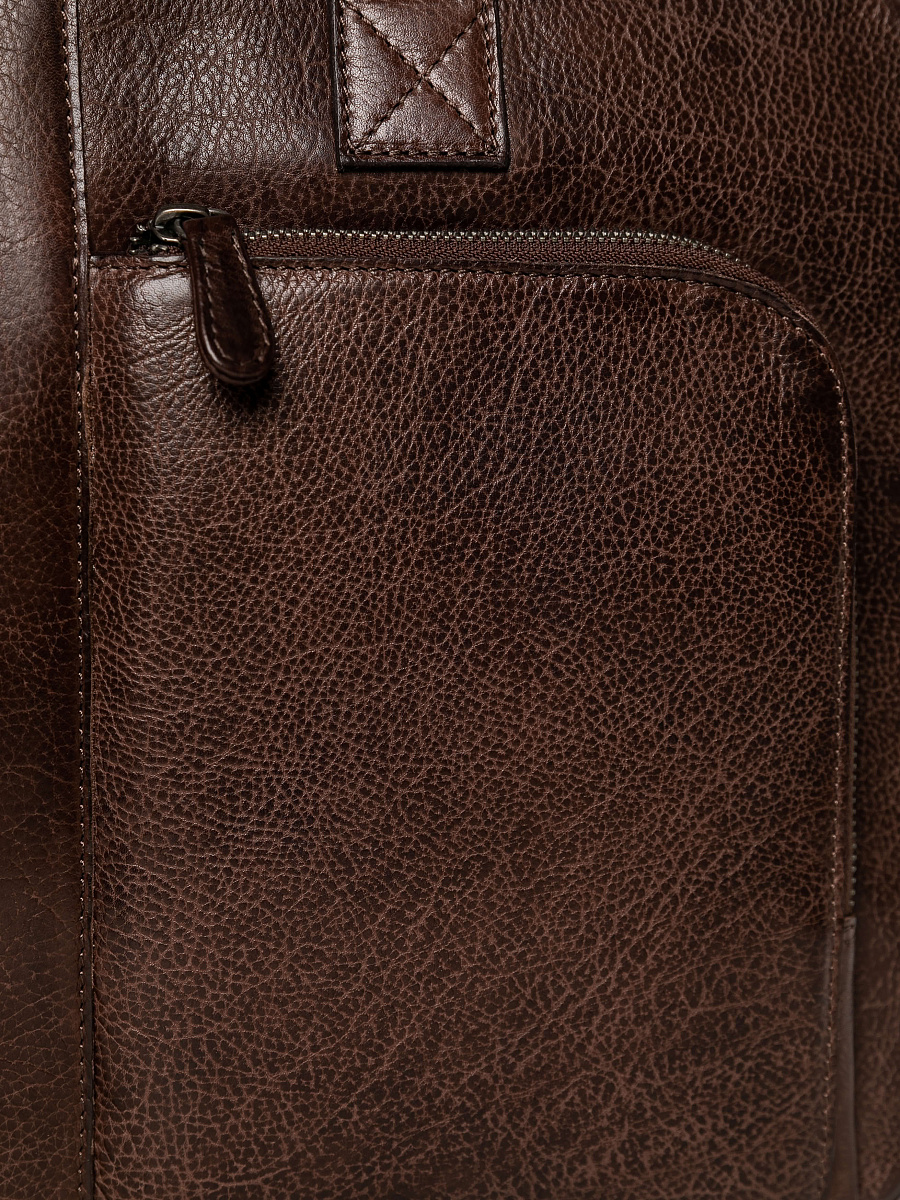 Деловая сумка Dr.Koffer из натуральной кожи темно-коричневая