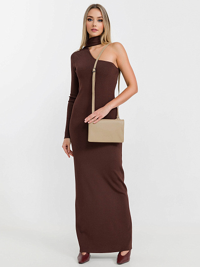 Сумка через плечо Dr.Koffer из натуральной кожи бежевая