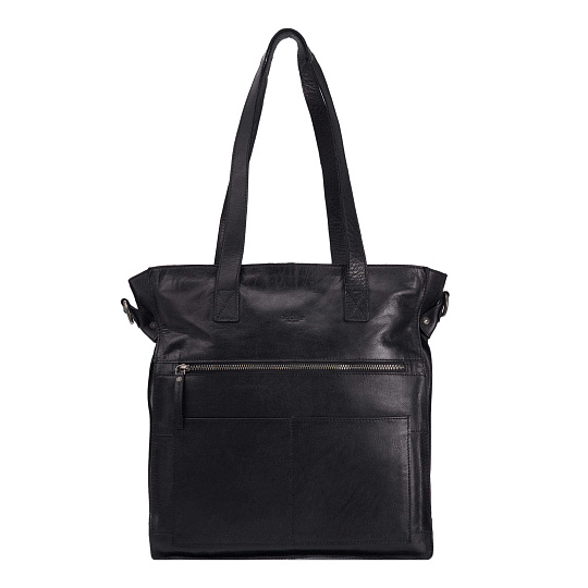 Деловая сумка Dr.Koffer из натуральной кожи черная