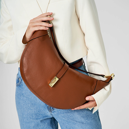 Женская сумка Dr. Koffer из натуральной кожи коричневая