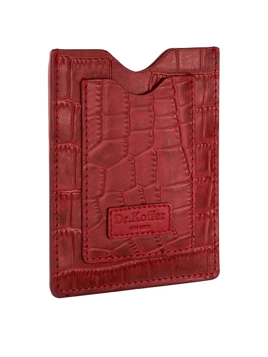 Кредитница Dr.Koffer из натуральной кожи красная