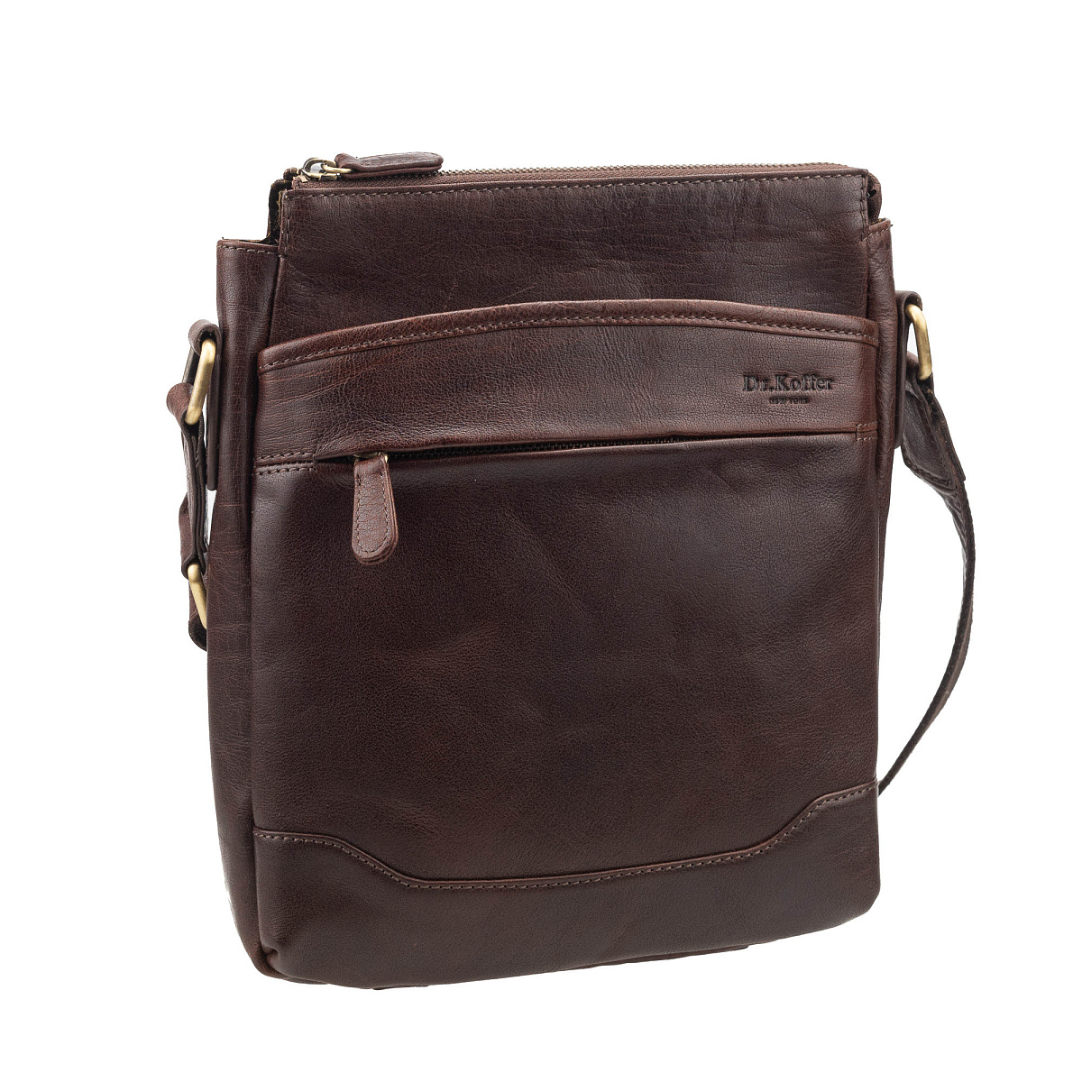 Сумка через плечо Dr.Koffer из натуральной кожи коричневая