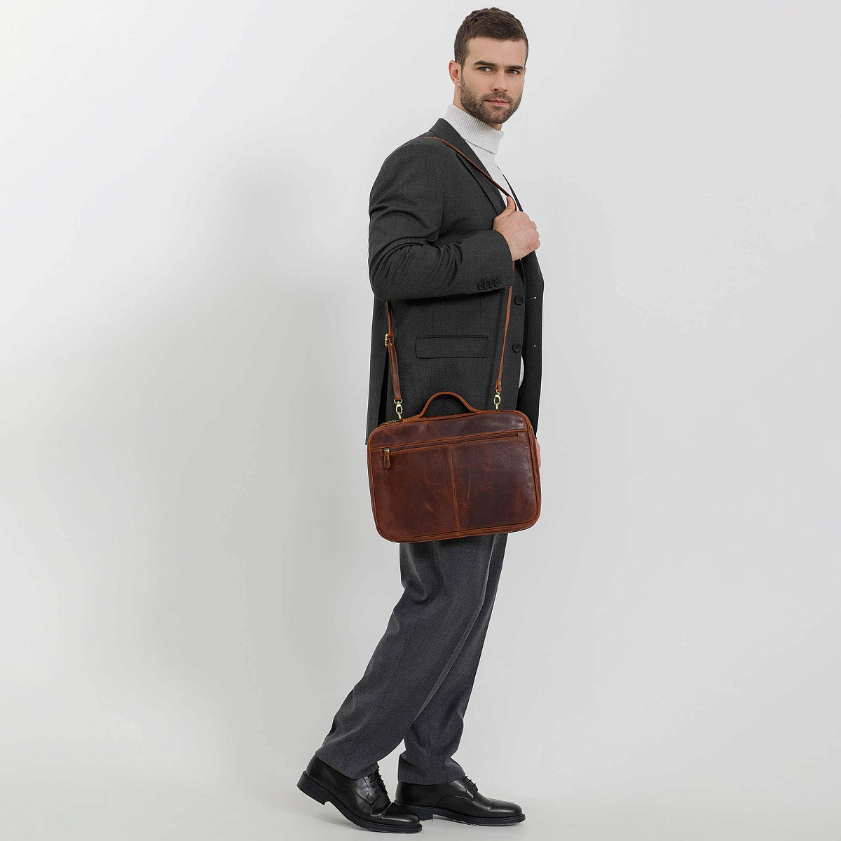 Папка для документов с ручкой Dr. Koffer из натуральной кожи