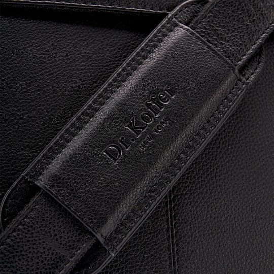 Деловая сумка Dr.Koffer из натуральной кожи черная