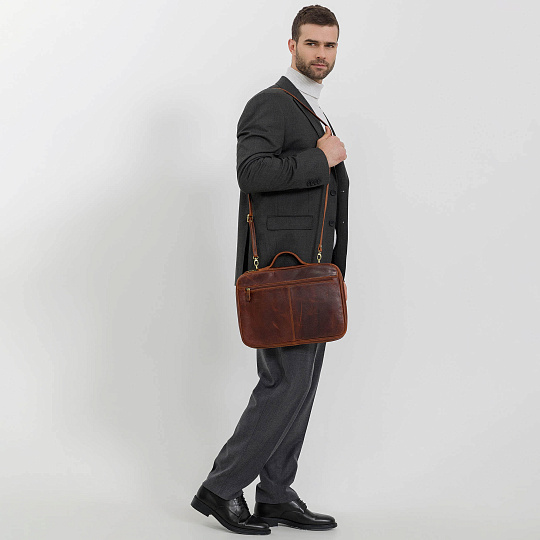 Папка для документов с ручкой Dr. Koffer из натуральной кожи