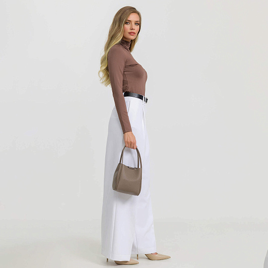 Женская сумка Dr. Koffer из натуральной кожи бежевая