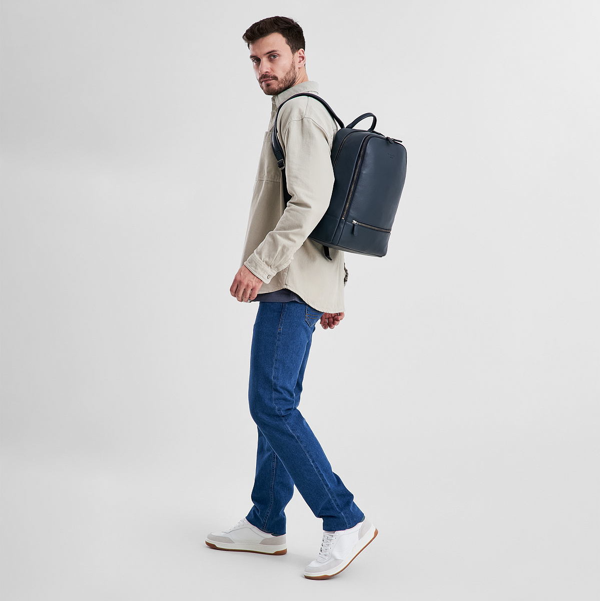 Рюкзак Dr.Koffer из натуральной кожи синий