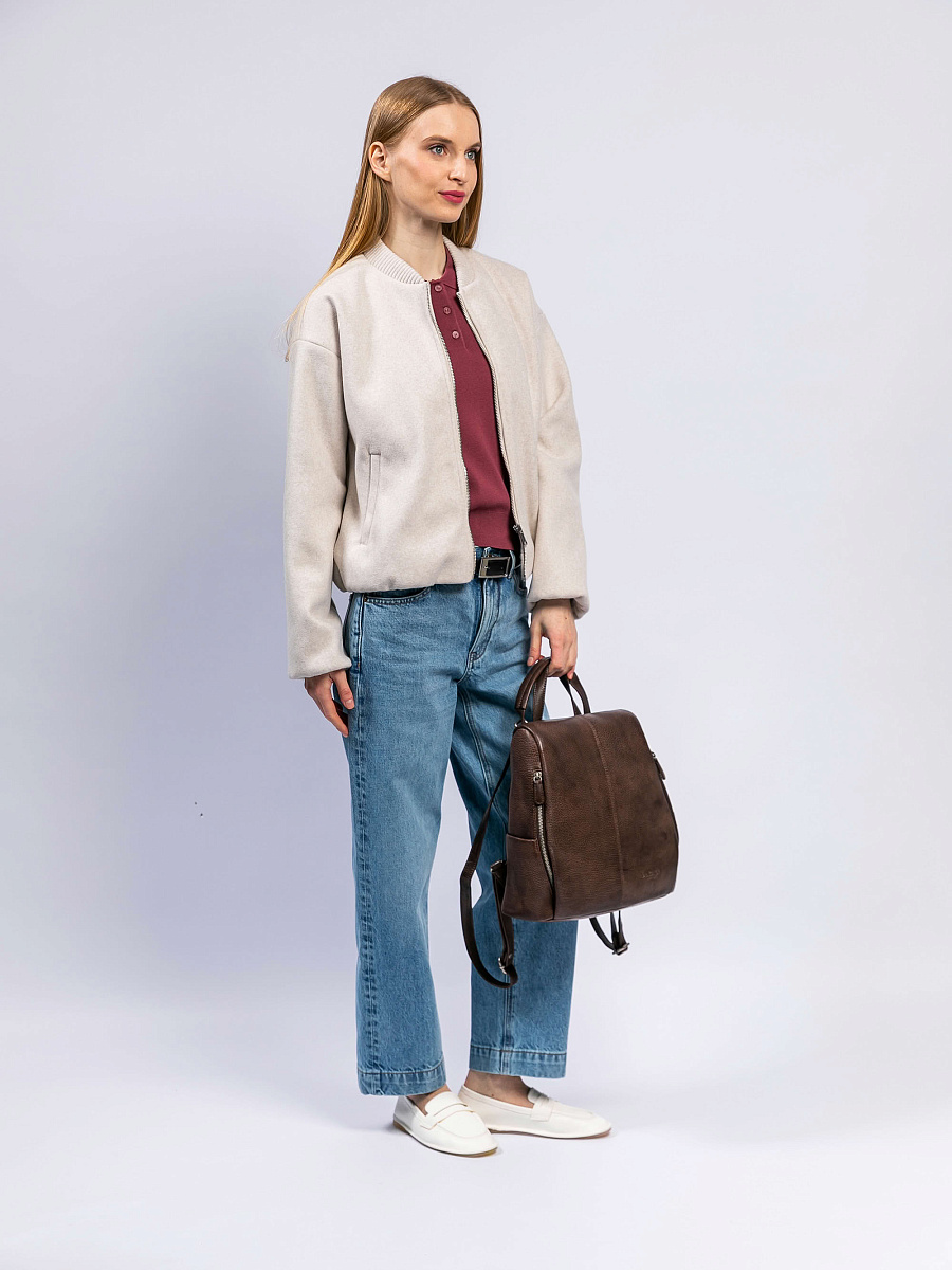 Сумка-рюкзак Dr. Koffer из натуральной кожи коричневая