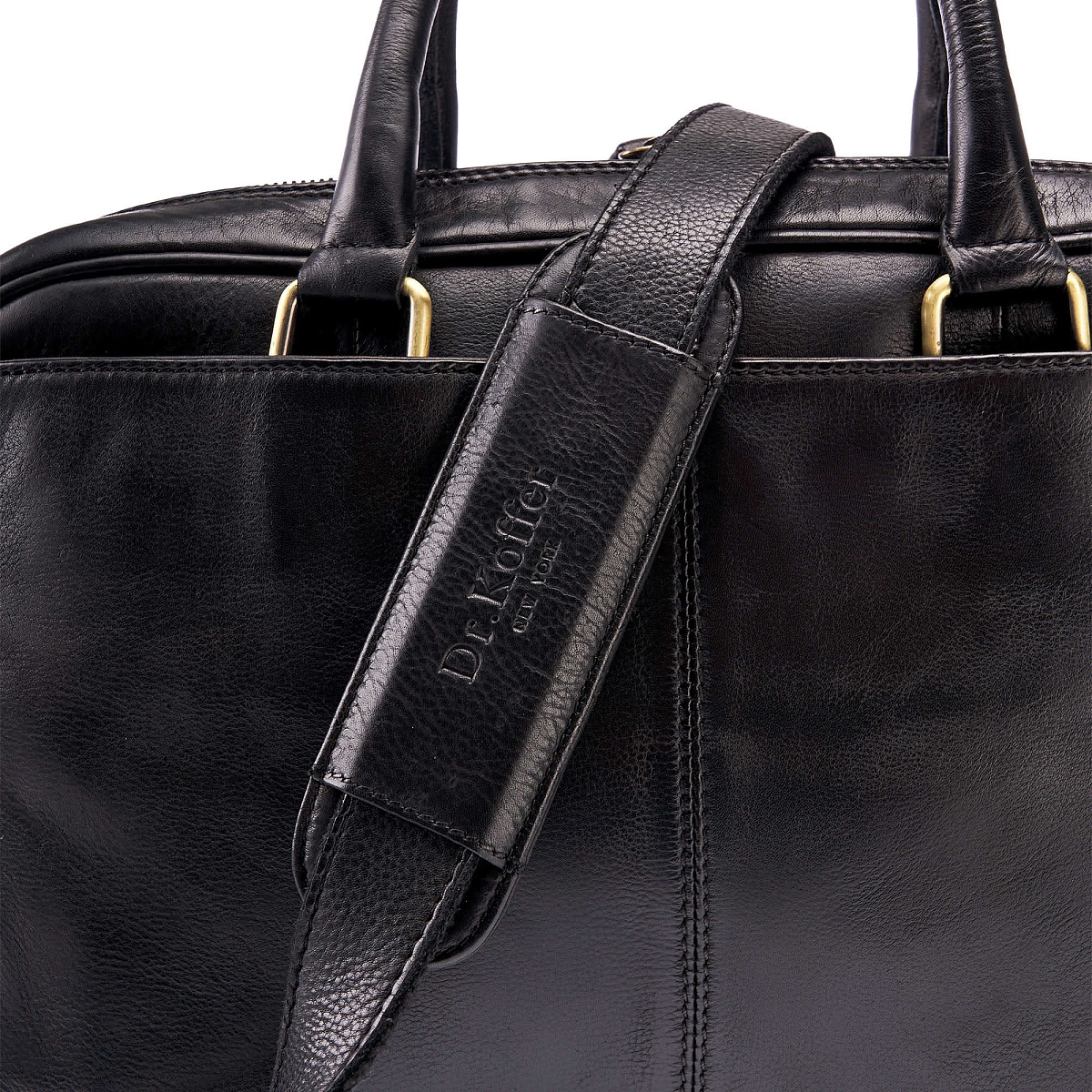 Деловая сумка Dr.Koffer из натуральной кожи черная