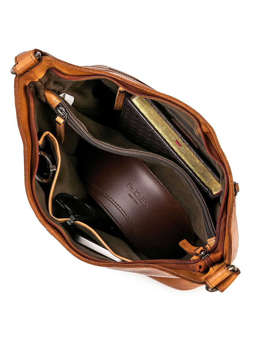 Сумка через плечо Dr.Koffer из натуральной кожи коричневая
