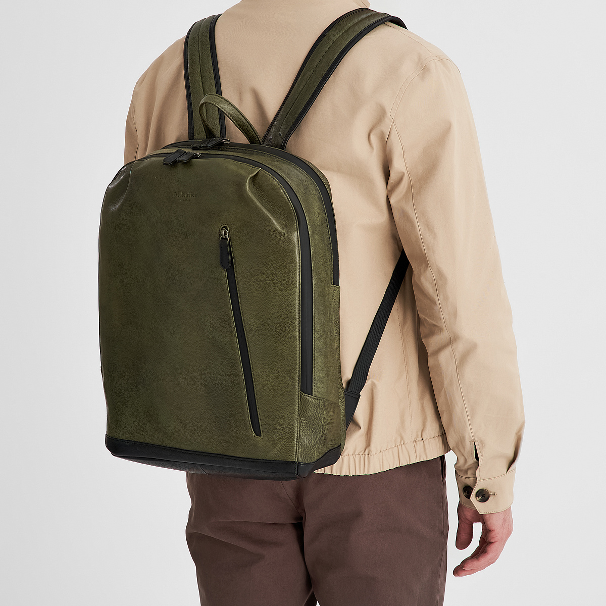 Рюкзак Dr.Koffer из натуральной кожи зеленый